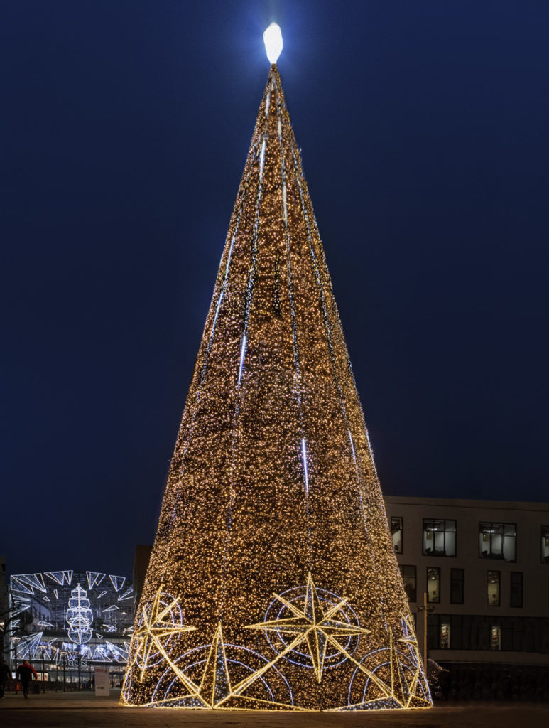 Weihnachtslichtdekoration für das Forum Danzig